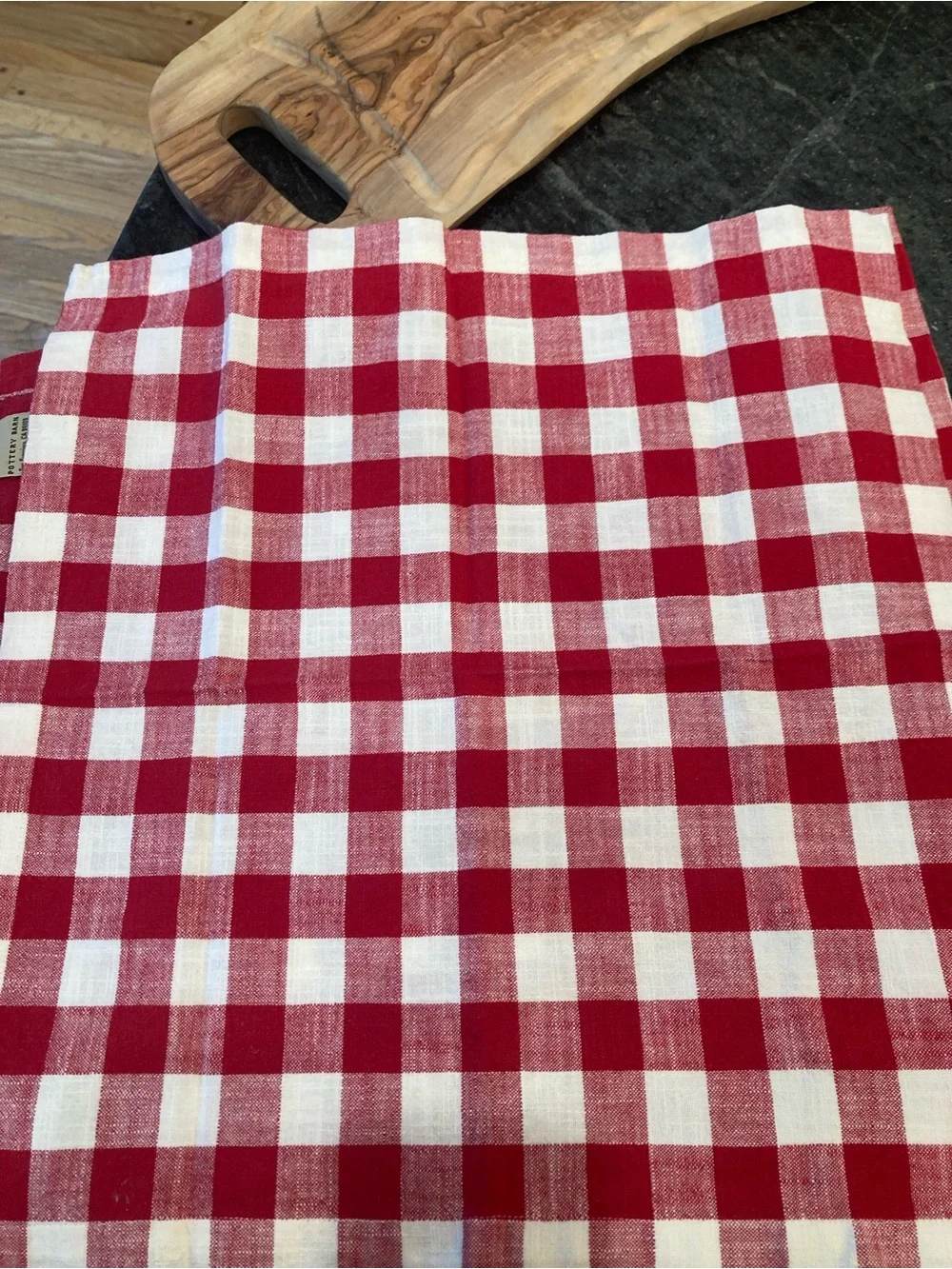Pottery Barn Baxter Gingham Cotton Napkins Set 5 Red White Picnic
